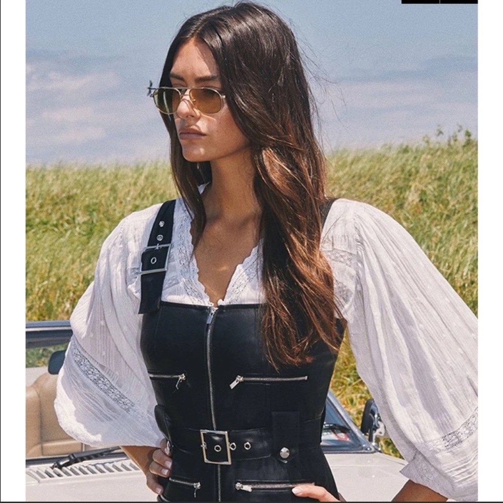 NWT weworewhat WWW vegan leather moto overalls